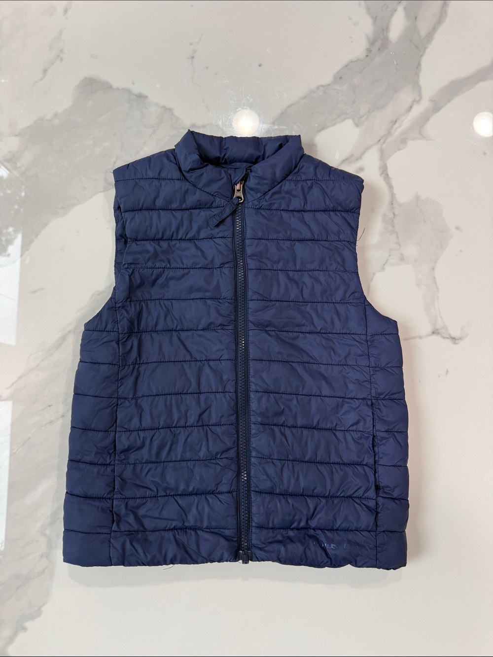 Kids Land’s End Navy Quilted Puffer Vest with Full Zip